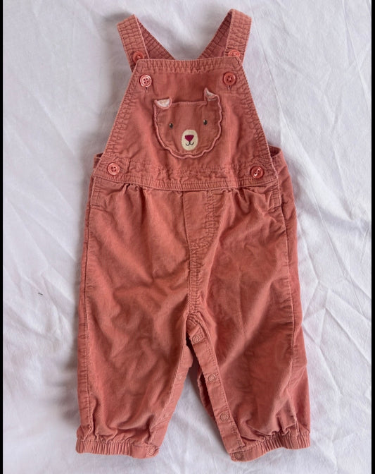 #119 girls just one you pink overalls with snaps 9 months