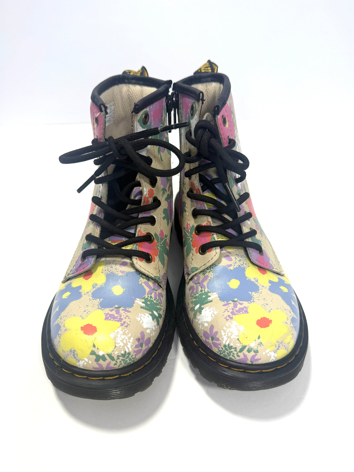 155 Girls Size 2 Doc Martens Floral Print EUC