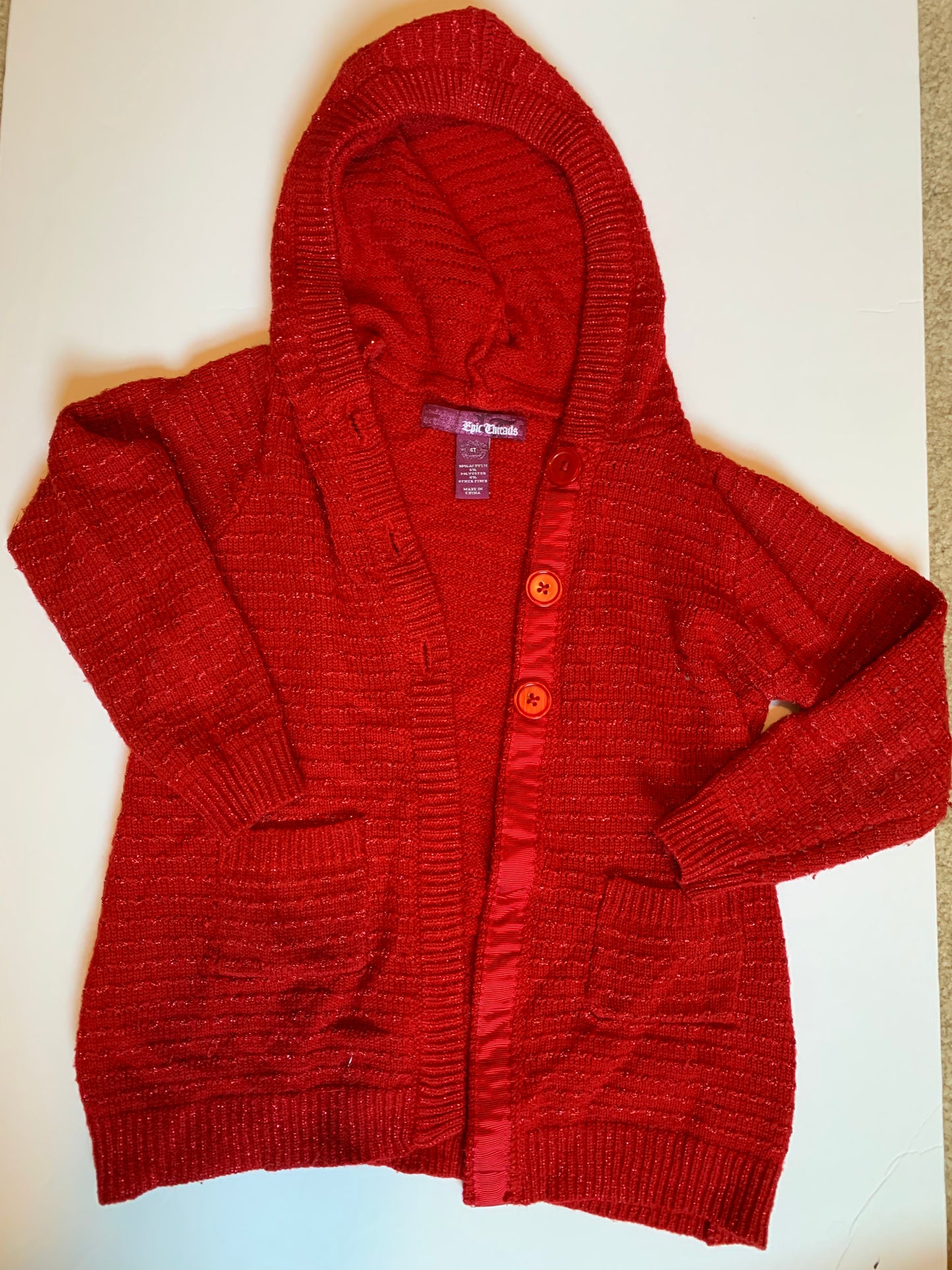 Seller #2 - Girls 4T Sparkle Red Sweater Dress