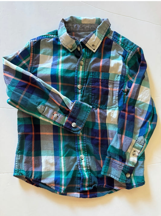 REDUCED PRICE #34 cat jack boys size 4 / 5 t plaid button up shirt