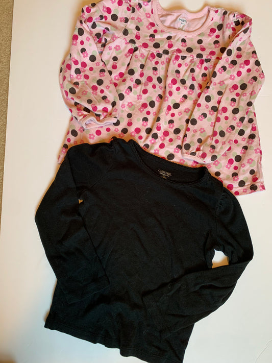 Seller #2 - Girls 4T Pink Shirt and Black Shirt Set