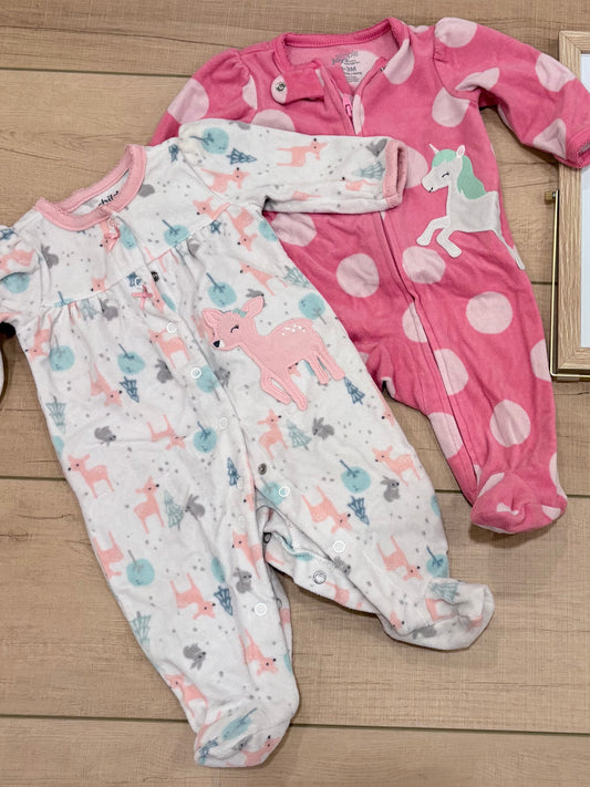 #37 0-3M Girls Fleece Sleepers Child of Mine