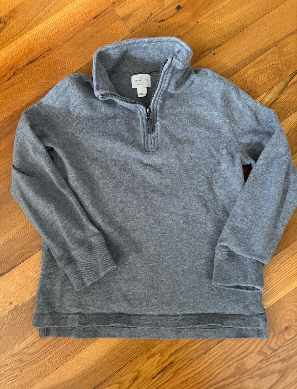 #116 Crewcuts boys gray quarter zip small 6/7