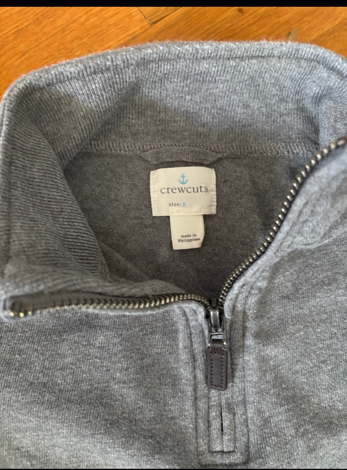 #116 Crewcuts boys gray quarter zip small 6/7