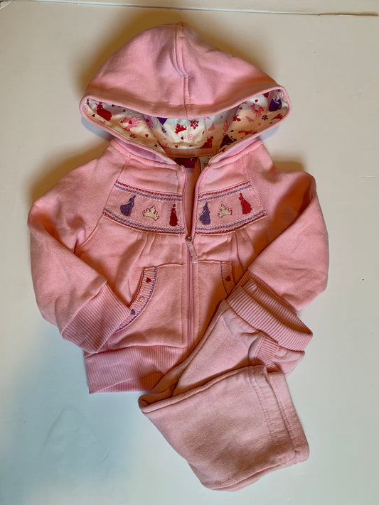 Seller #2 - Girls 12mo Disney Princess Fleece Jacket with Fleece pants
