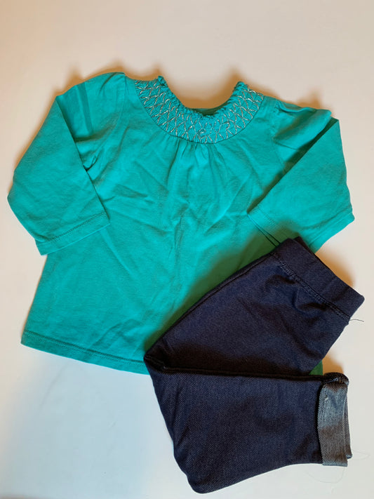 Seller #2 -  Girls 12mo Shirt and Pants Set