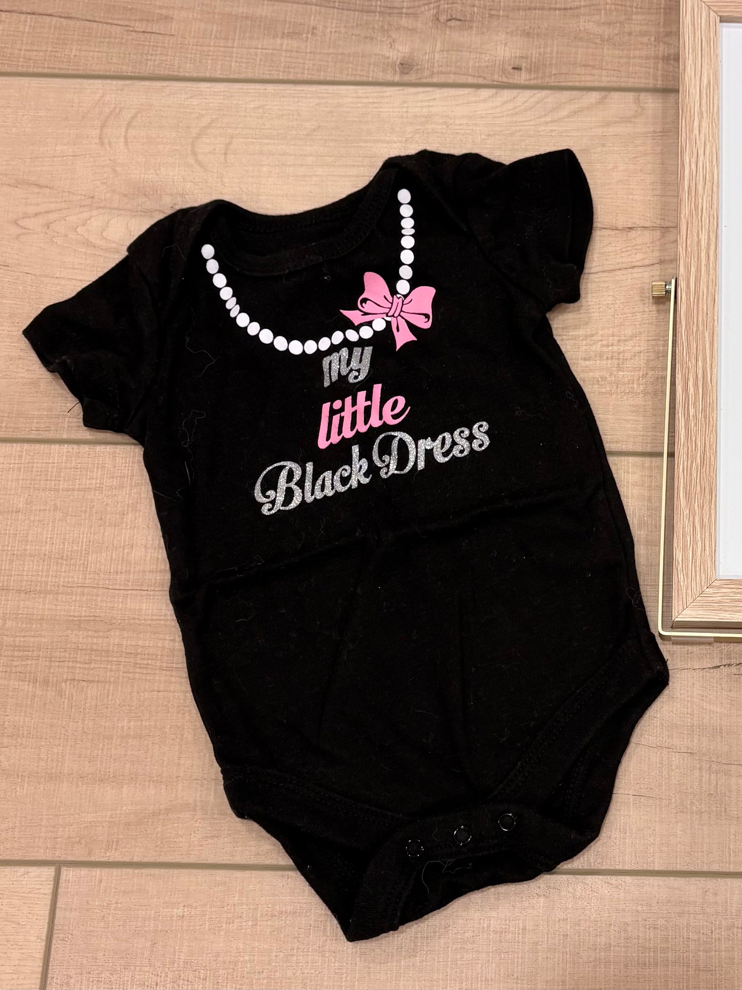 #37 0-3M Little Black Dress Sparkle Onesie Bodysuit