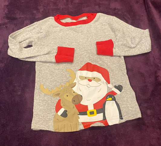 Seller #191 24mo Carter's Gray Santa Long Sleeve Shirt (1 of 2)