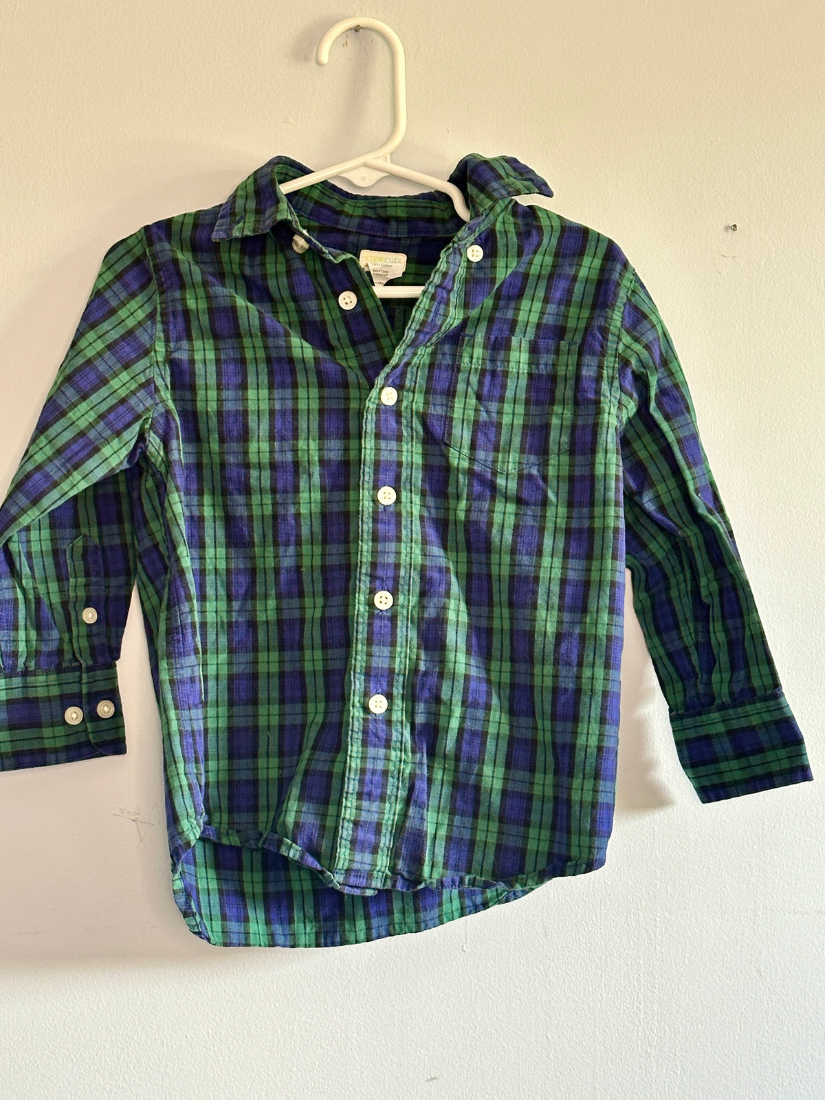 #48 Crewcuts Plaid Button Up Top 3t