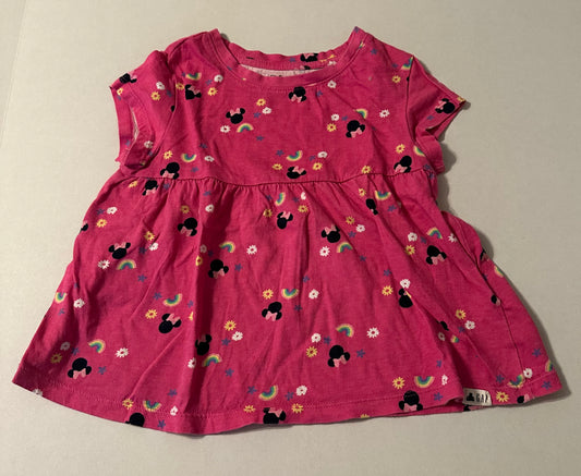 #160 Girls size 4 Baby Gap Disney pink peplum Minnie Mouse short sleeve shirt