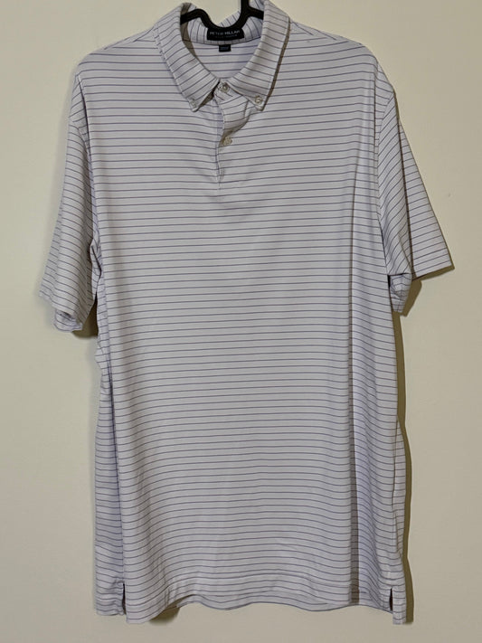 #17 REDUCED Peter Millar Men’s Striped Performance Golf Polo Size L