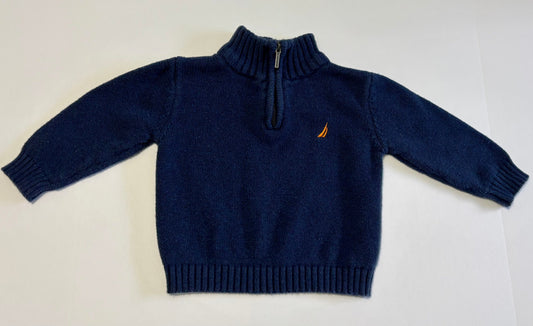#132 - REDUCED - Nautica: Navy Blue Quarter-Zip Sweater, Baby Boy 6-12M