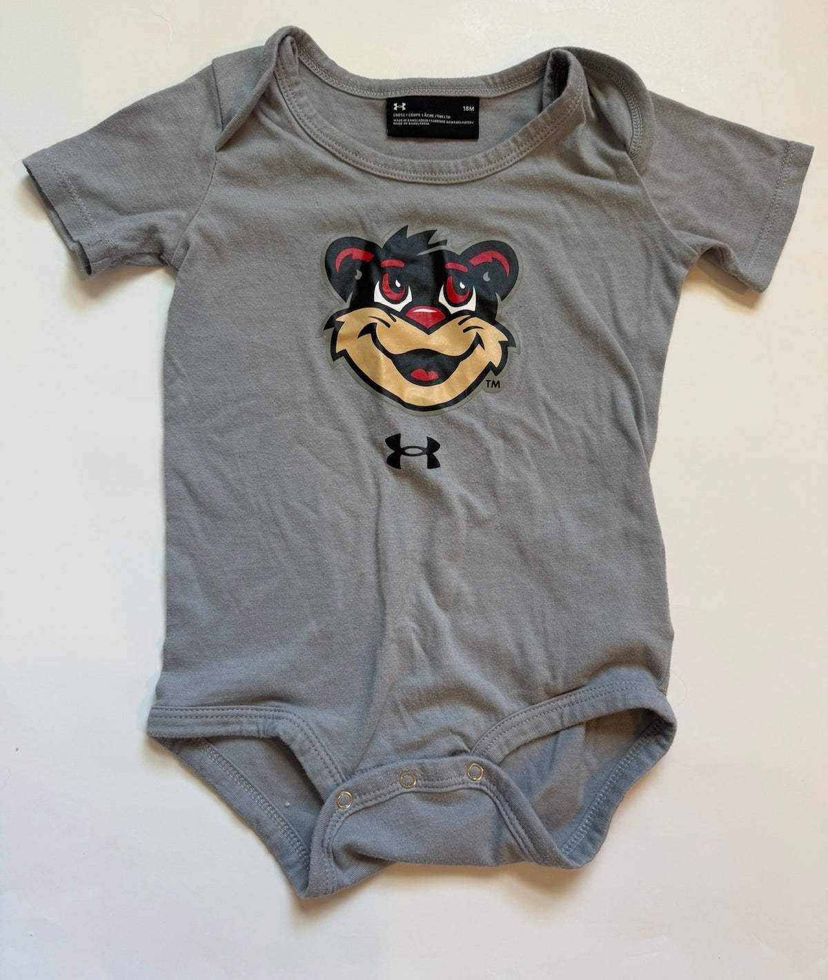 #170 Under Armour grey bearcat body suit gender neutral 18 months