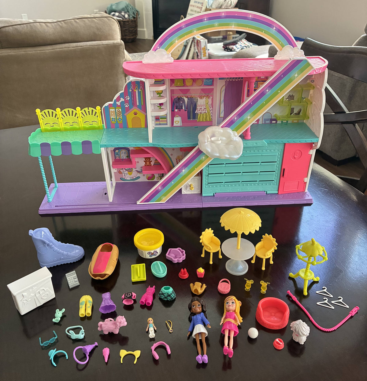 #126 Polly Pocket Sweet Adventures Rainbow Mall Playset