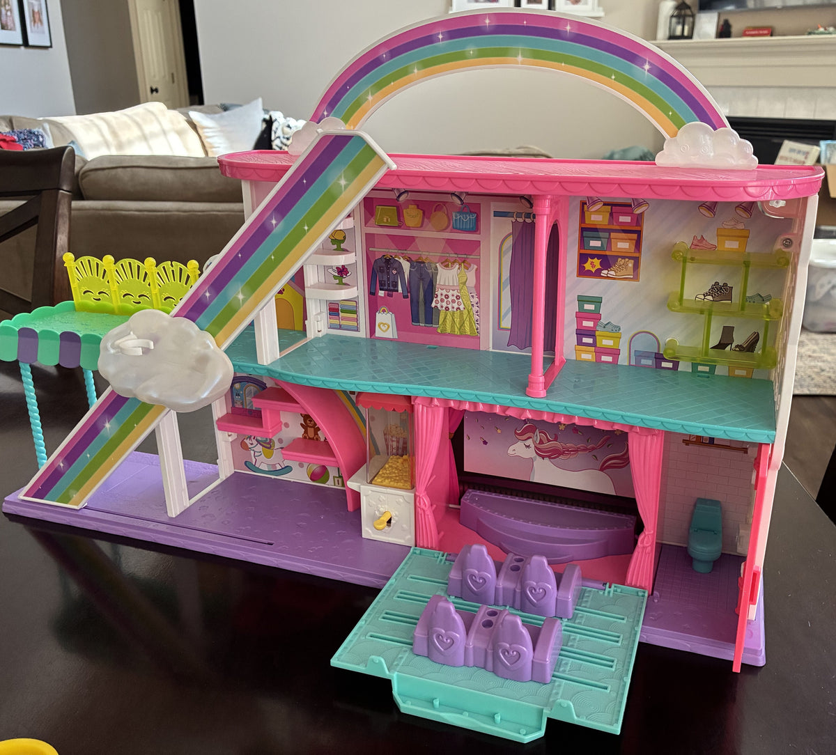 #126 Polly Pocket Sweet Adventures Rainbow Mall Playset