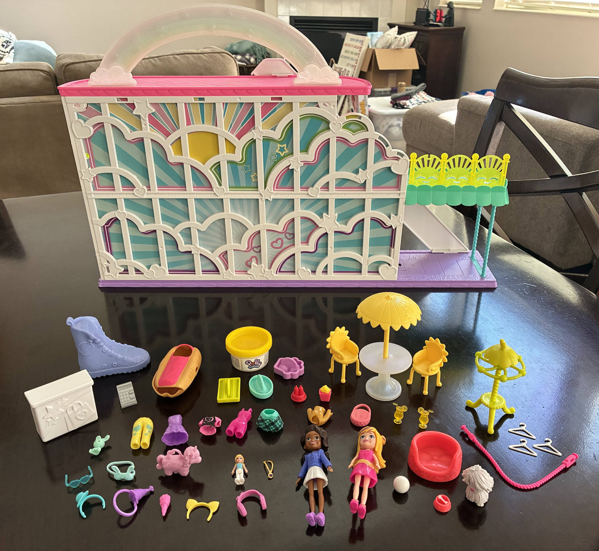 #126 Polly Pocket Sweet Adventures Rainbow Mall Playset