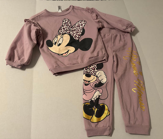#160 Girls size 5 Disney Minnie Mouse sweatshirt and sweatpants set