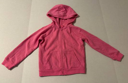 #160 Girls 5T Jumping Beans hot pink long sleeve hooded zip up sweatshirt