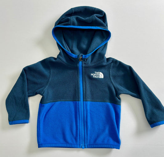 #132 - The North Face: Full-Zip, Hooded Fleece Jacket, Blue, 6-12M
