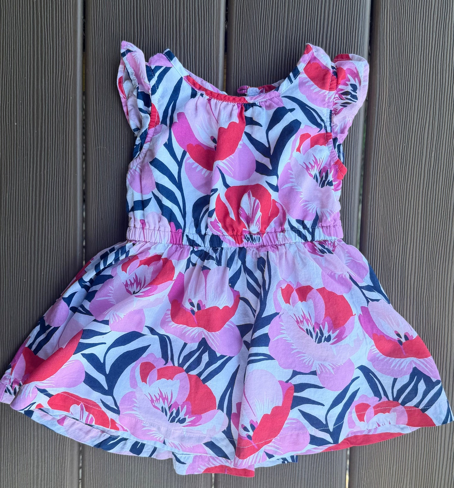 #28 REDUCED Baby Gap Girls Flower Dress Size 12-18 m