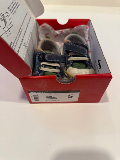 #9 -  See Kai Run -  Blue / Green Tanner Shoe Toddler Boys SIZE  5