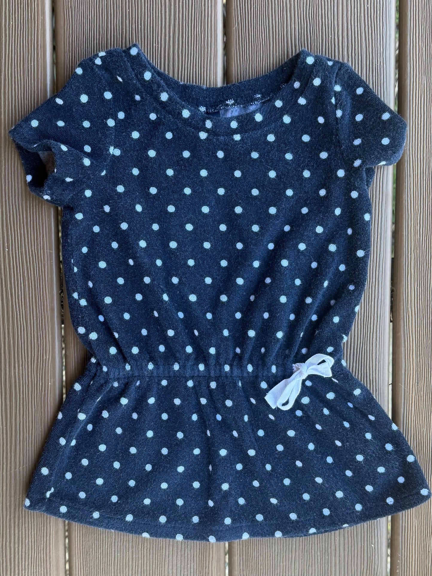 #28 REDUCED Baby Gap Girls Navy Dot Dress/Coverup size 12-18 m