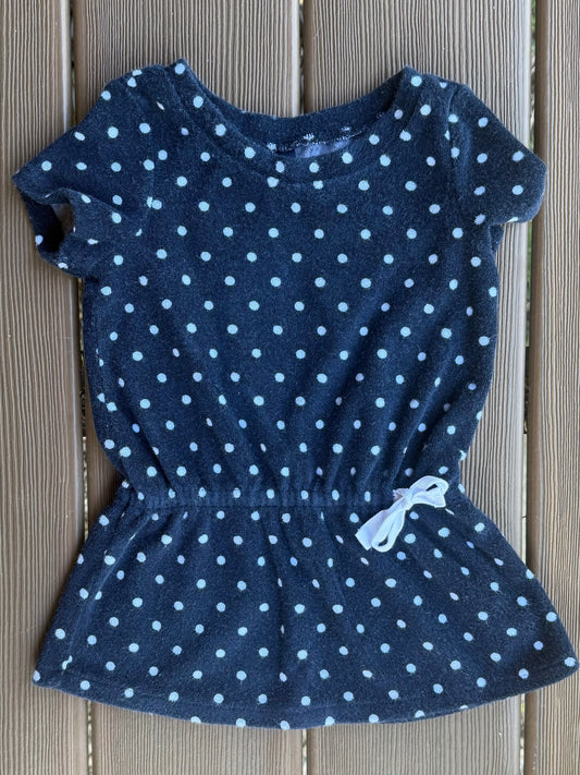 #28 REDUCED Baby Gap Girls Navy Dot Dress/Coverup size 12-18 m