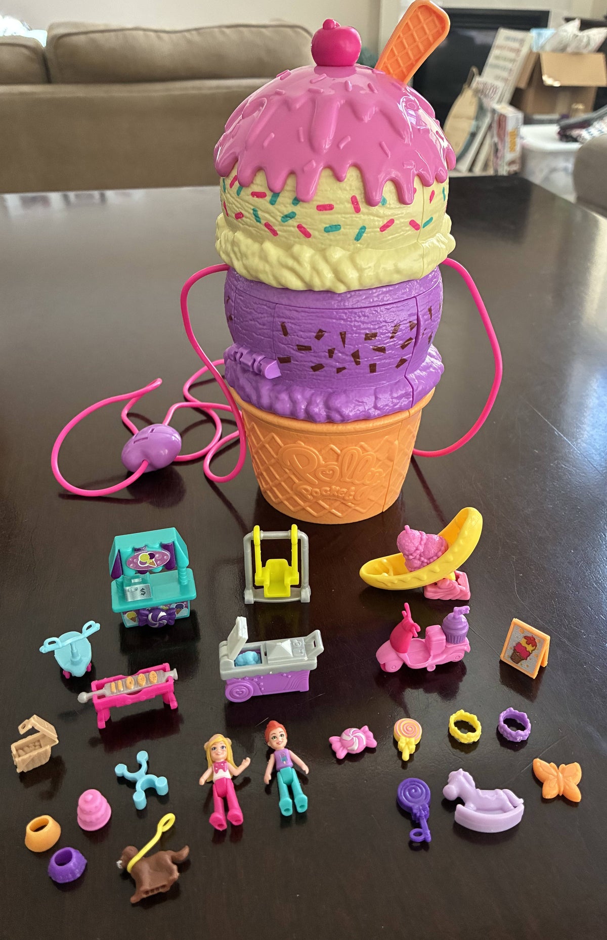 #126 Polly Pocket Spin and Surprise Ice Cream Playset