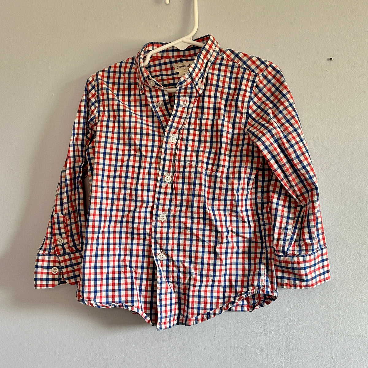 #48 Crewcuts Blue & Red Plaid Shirt Boys 2