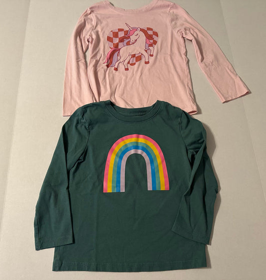 #160 Girls 5T set of 2 long sleeve t-shirts