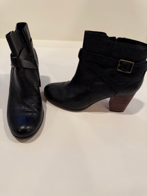 #9 -  Cole Haan -  Black Buckle Ankle Boot Women's SIZE  9