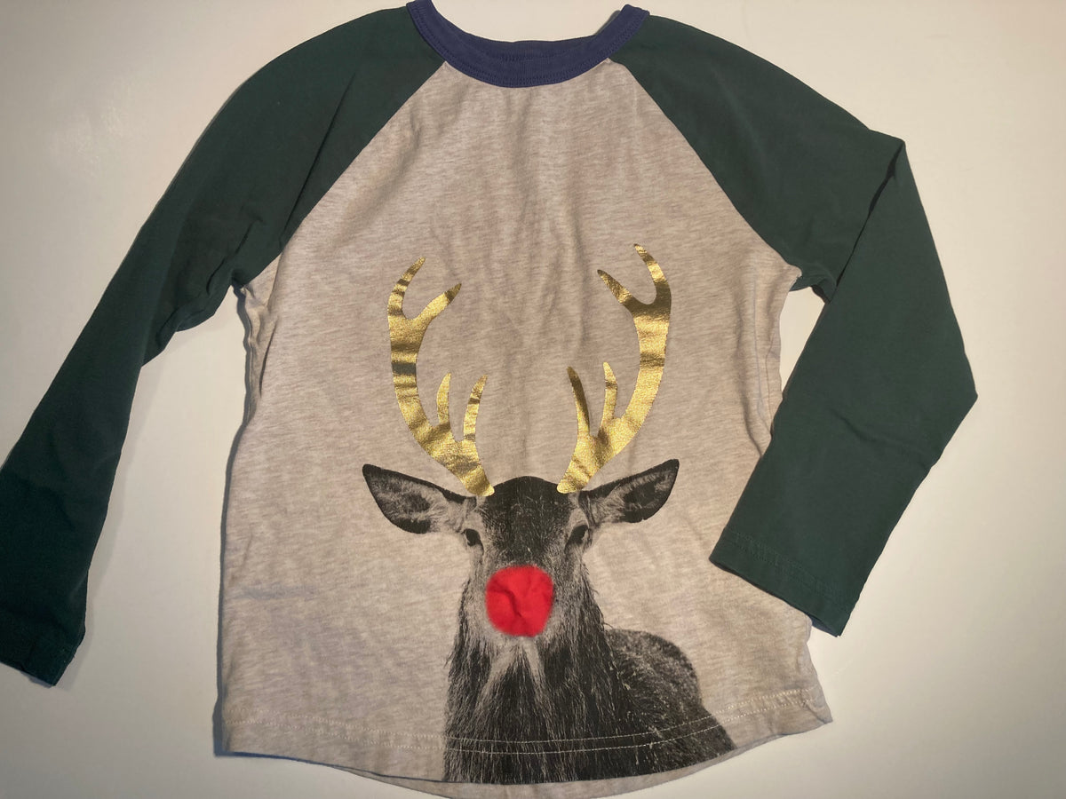 Seller #91 Boys' size 6-7 Boden reindeer raglan shirt EUC