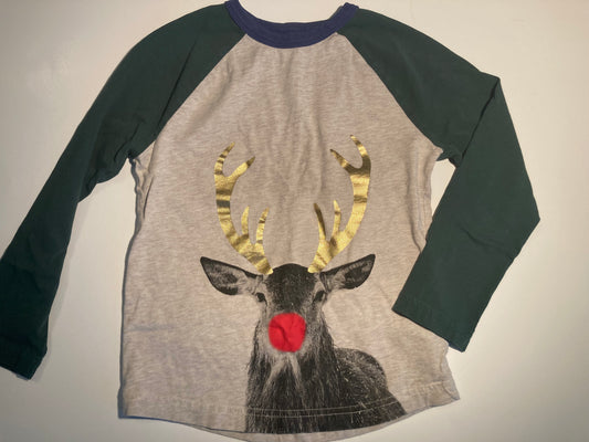 Seller #91 Boys' size 6-7 Boden reindeer raglan shirt EUC