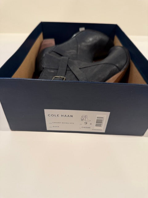 #9 -  Cole Haan -  Black Buckle Ankle Boot Women's SIZE  9