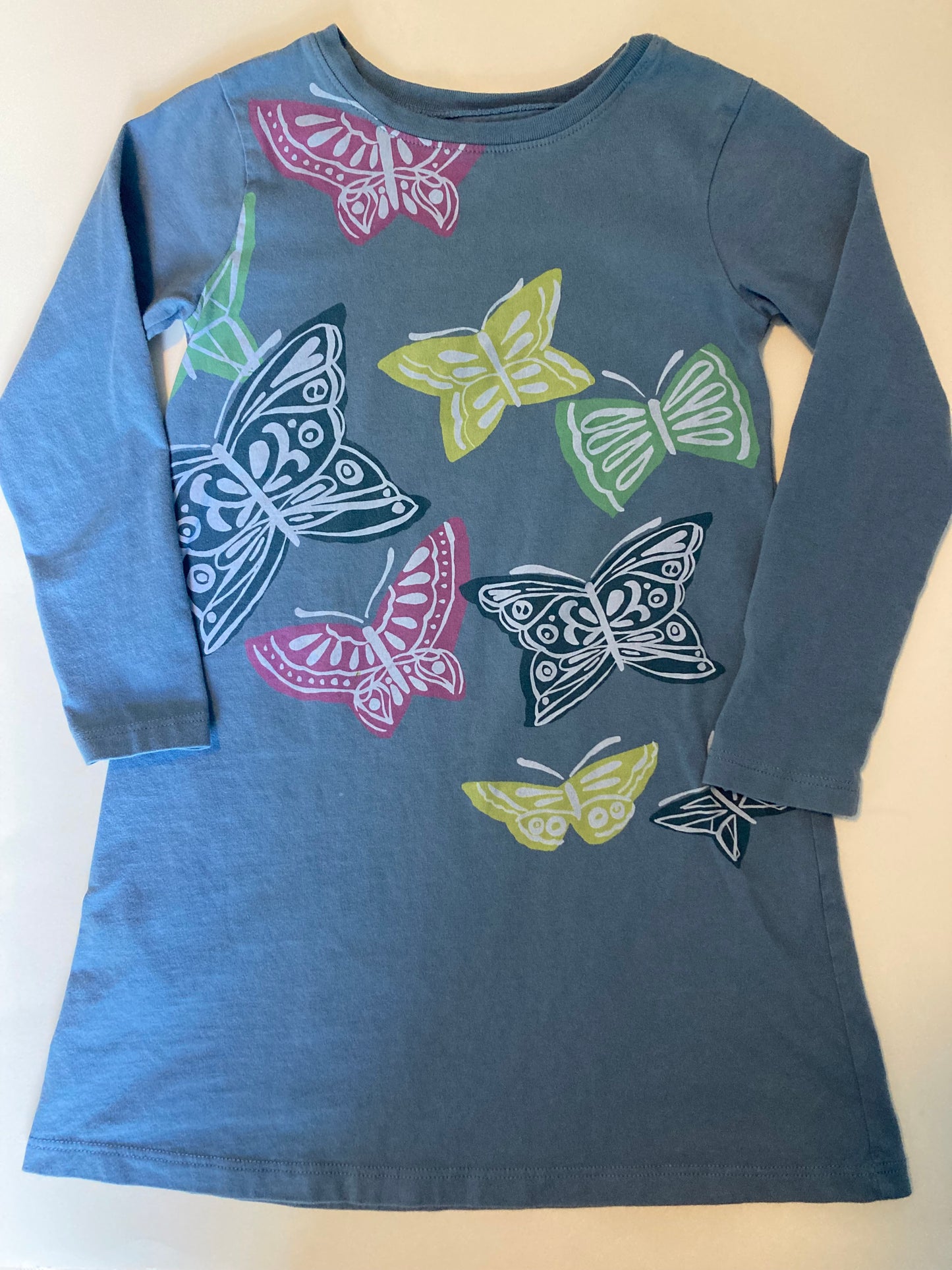 Tea Collection size 5 t-shirt dress with butterflies EUC