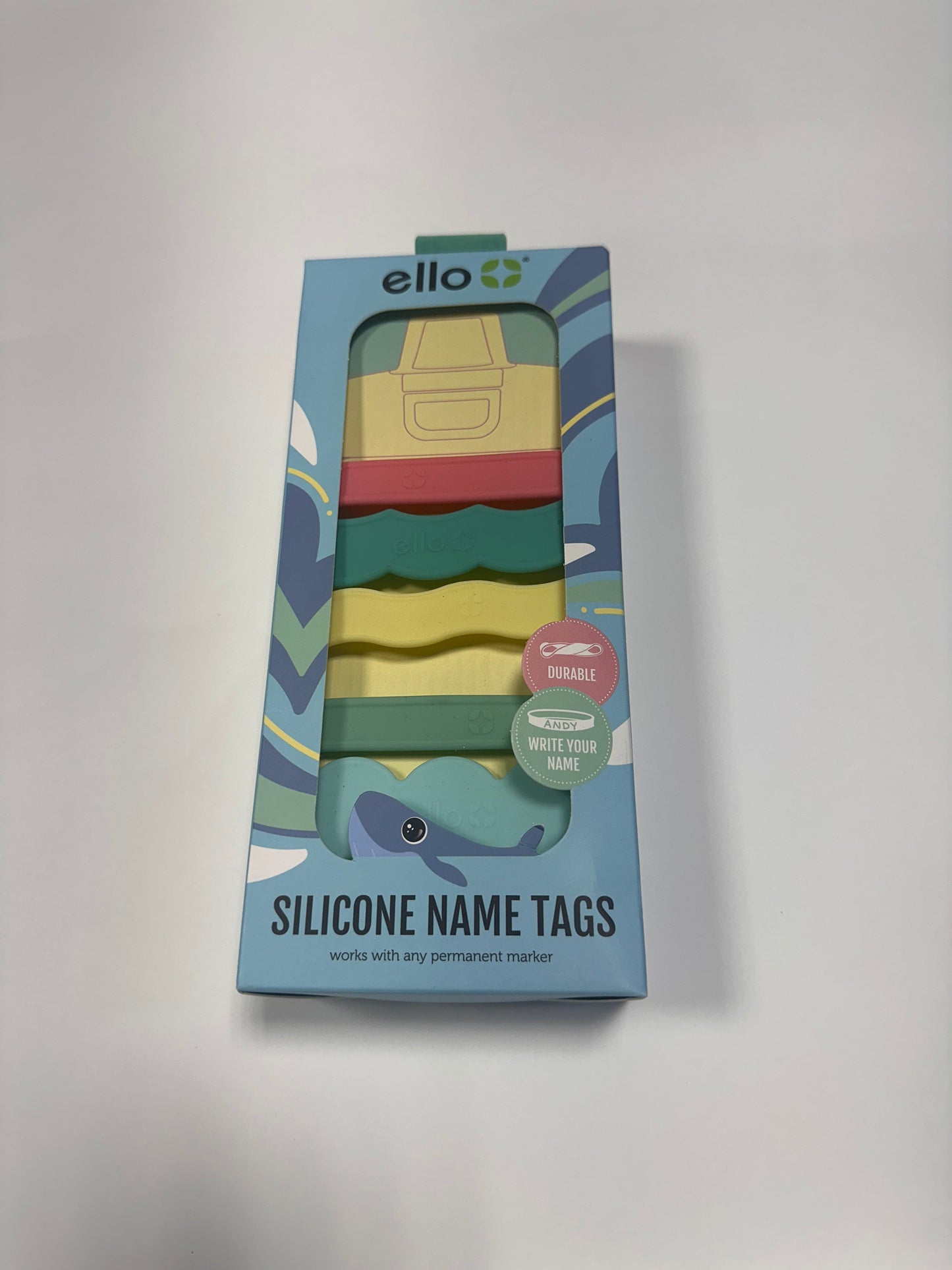 #4 Ello Silicone cup name tags, five tags REDUCED PRICE