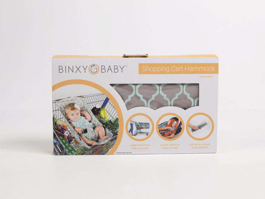 #132 - REDUCED - Binxy Baby: Shopping Cart Hammock, Grey/Aqua - NWT