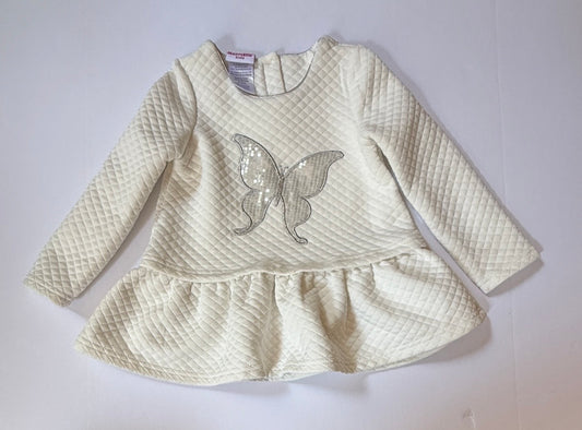 #41 |  3T Nanette Kids Winter White Quilted peplum butterfly shirt, girls