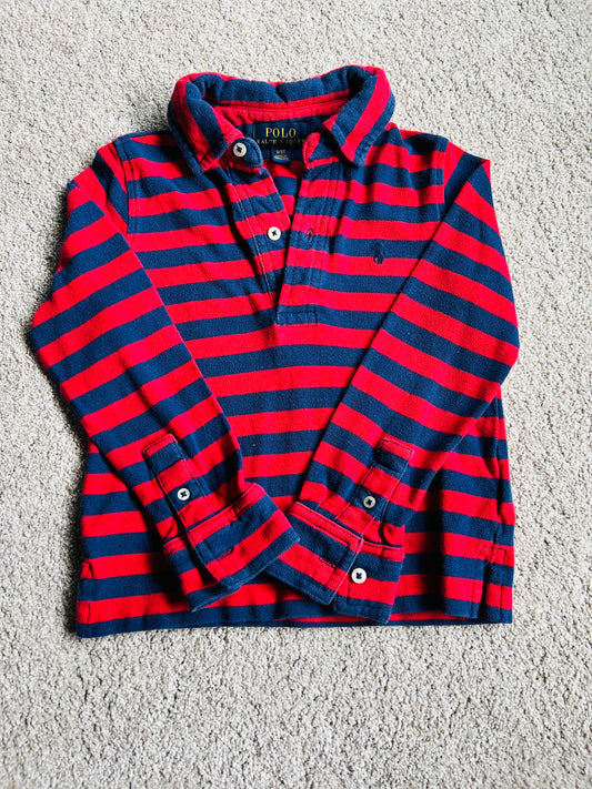 #68 Boys Polo long sleeve, 3T, VGUC