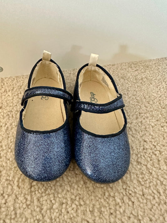 Gap Size 7 Toddler Blue Sparkle Mary Jane Shoes pick up 45245