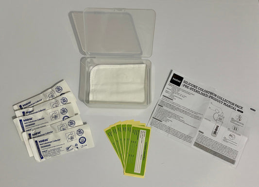#132 - REDUCED - Haakaa: 5 Pack of Silicone Colostrum Collectors, + Cloth Wipe & Storage Case