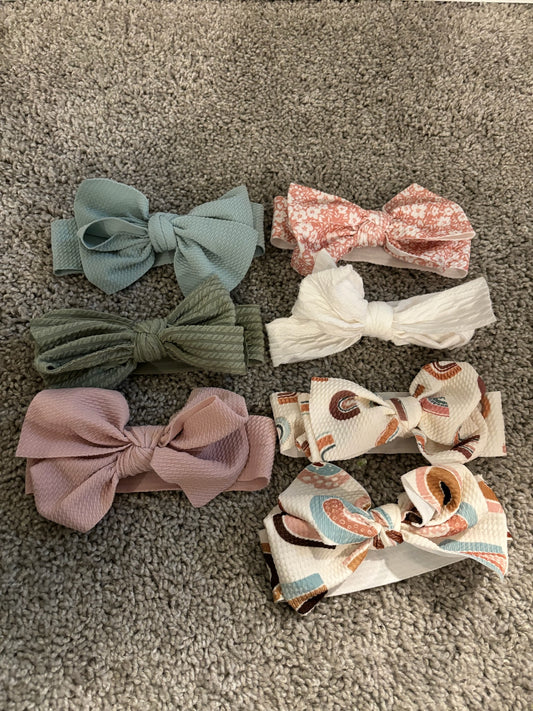 Assorted Baby Girl Large Hair Bows (7)