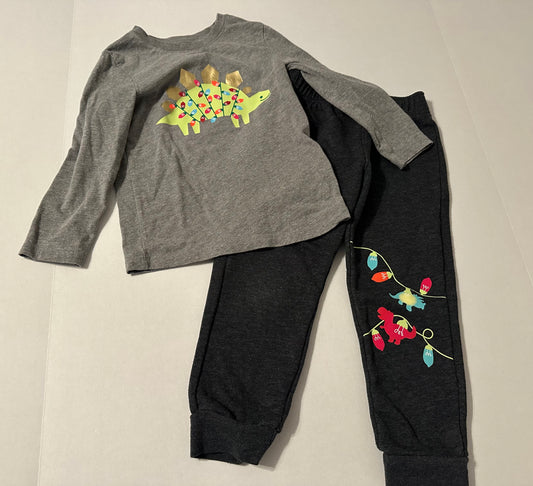 #160 Boys 4T Cat and Jack Christmas dinosaur outfit