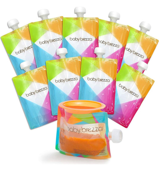 #132 - REDUCED - Baby Brezza: Reusable Baby Food Storage Pouches + Funnel, 10 pack