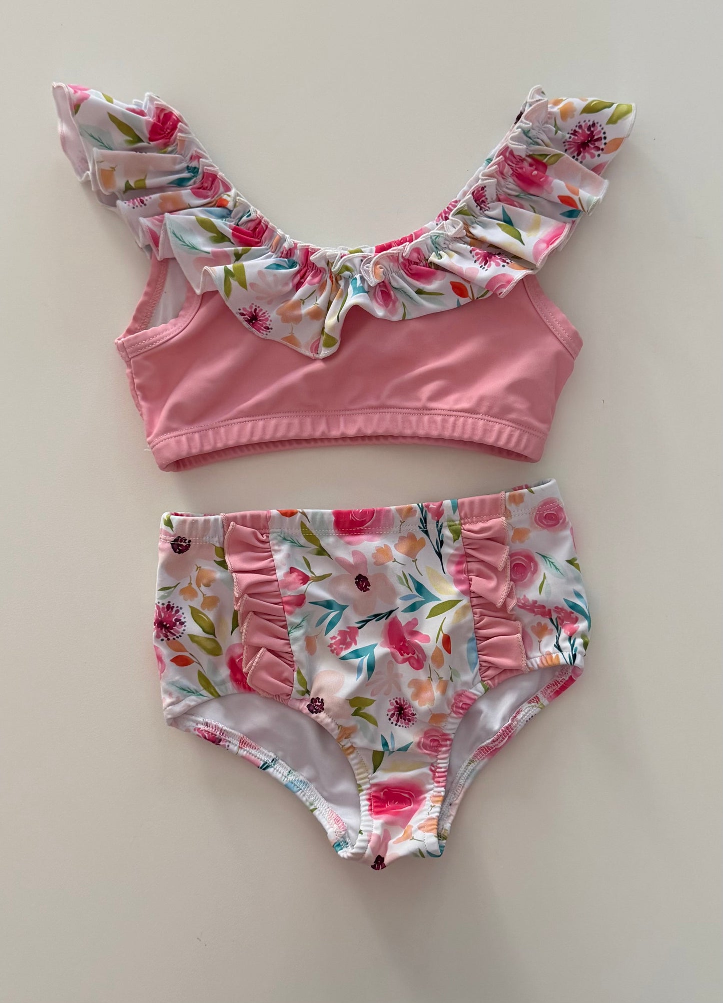 *reduced* #117, Girls 4T, Tessa’s Trunk Boutique floral swimsuit, VGUC