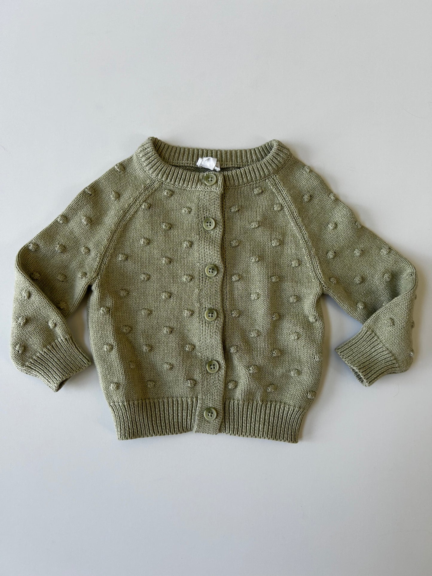 #98A - 2T Girls Jamie Kay Light Green Bubble Cardigan EUC (retail $40)