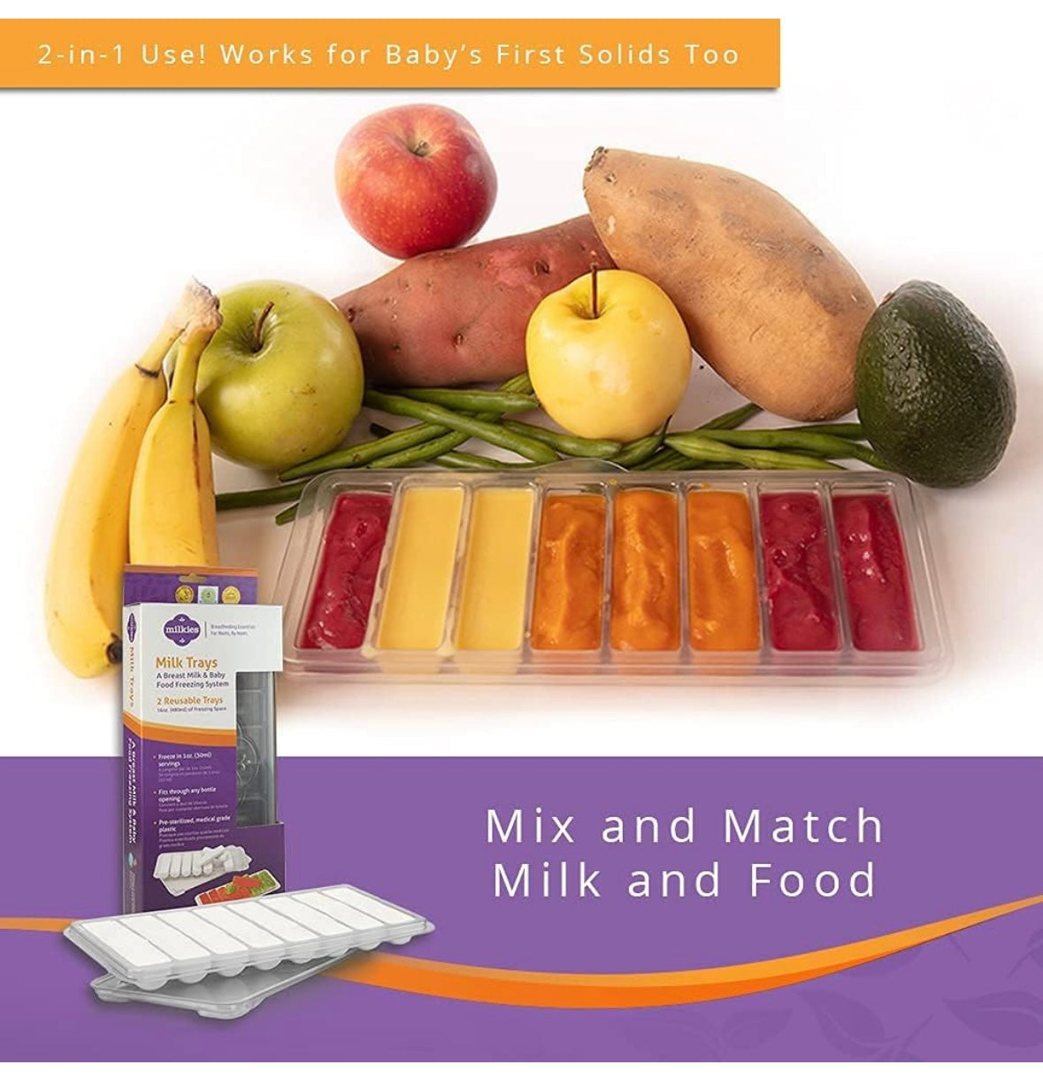 #132 - REDUCED - Milkies: Milk & Food Trays with Lids, Set of 2