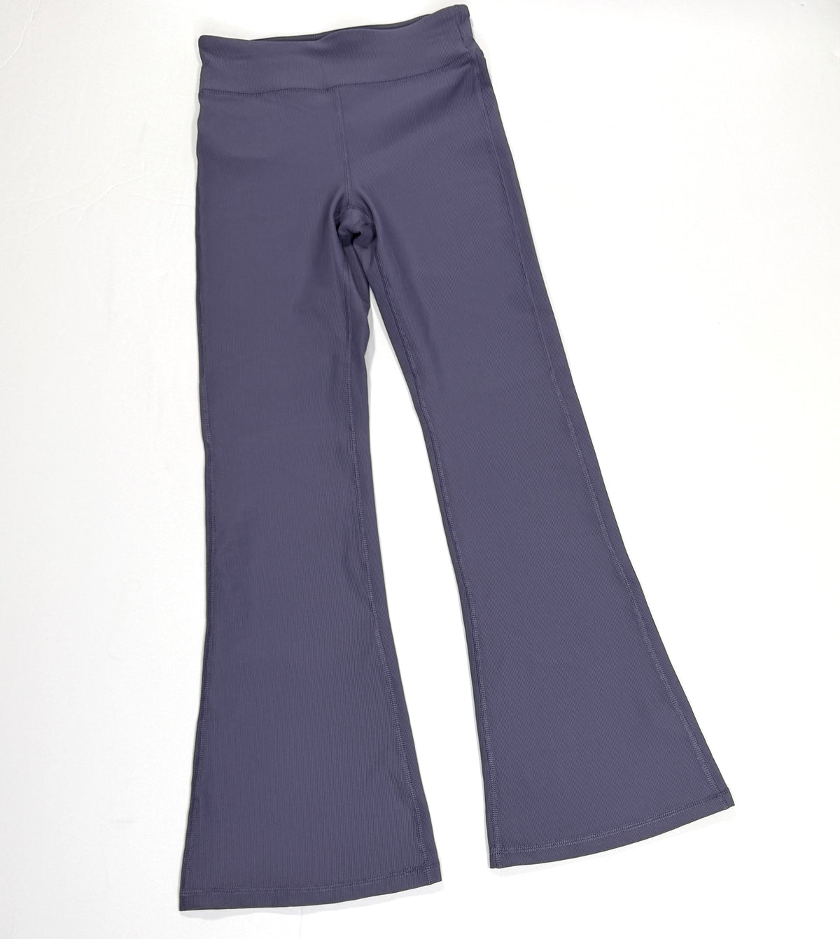 155 Girls Size L Yogalicious Flare Purple Flare Leggings, Ribbed Athletic Material - NWOT