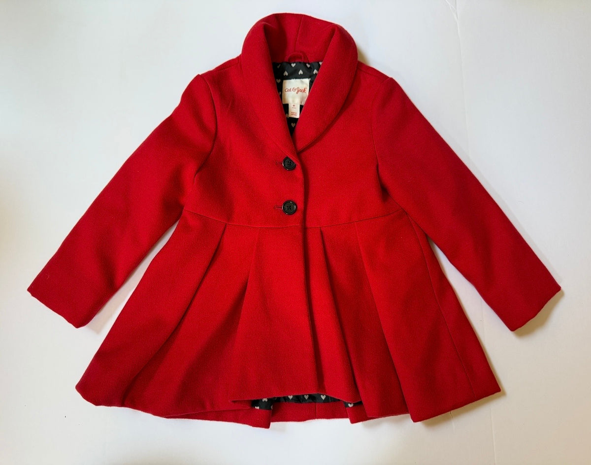 #41 |  4T Cat & Jack Coat, girls SO adorable for Christmas Valentine’s Day!
