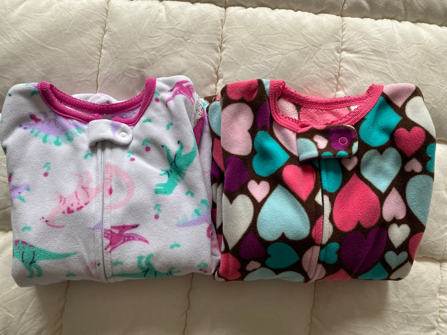 Seller 64 set of 2 girls 2T fleece sleepers